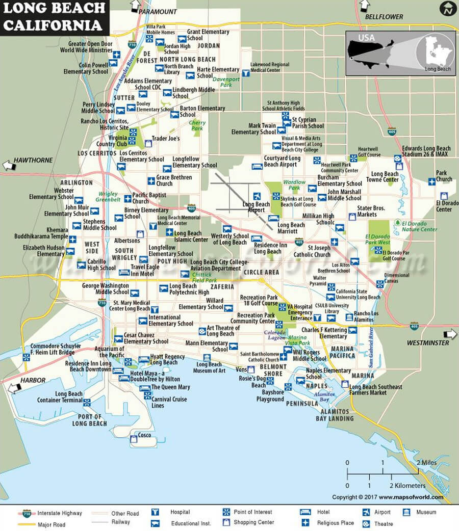 Long Beach Map, CA